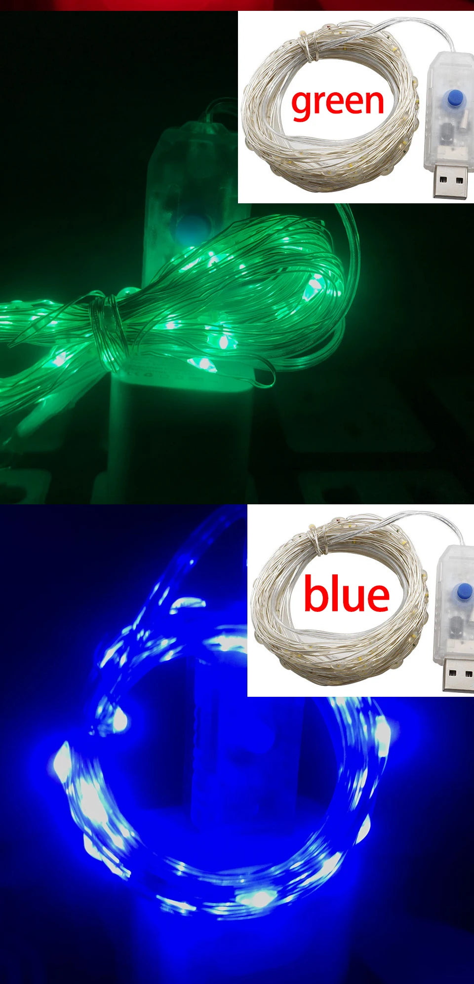 Guirlande Lumineuse LED USB, Fil de Cuivre, Éclairage Féérique, Lumières d'Ambiance pour Fêtes, Mariages, Noël, Décoration Extérieure.