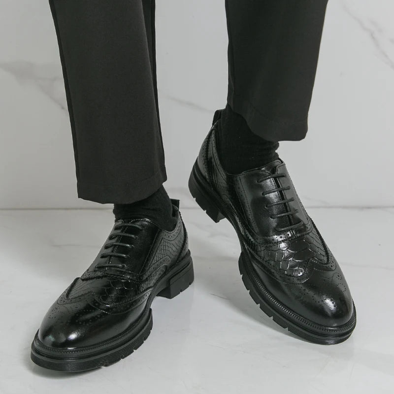 Chaussures classiques de mariage en cuir pour hommes Richelieu Chaussures habillées d'affaires de haute qualité pour hommes Chaussures de bureau pour homme pour fête, événements sociaux ou occasions formelles