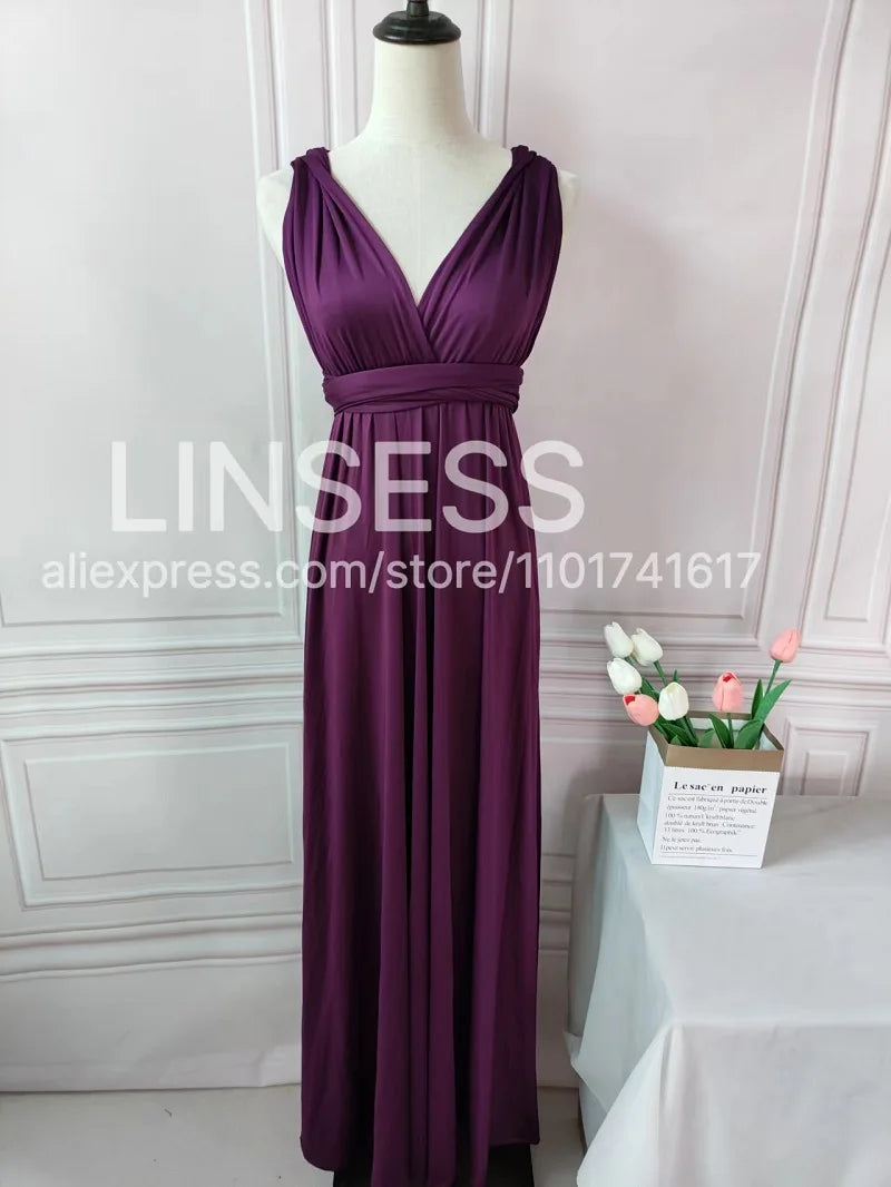 Robe de demoiselle d'honneur, robe longue vert olive de demoiselle d'honneur, robe convertible pour cortège nuptial, robe infinie multivoies, robe sur mesure