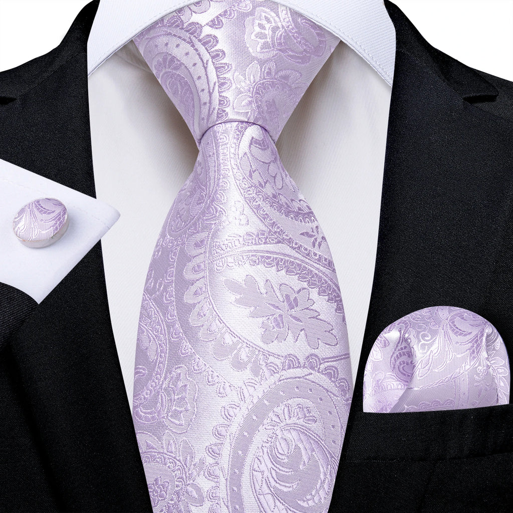 Men's Silk Paisley Tie Set – Pocket Square, Cufflinks & Tie Clip | Groom & Groomsmen