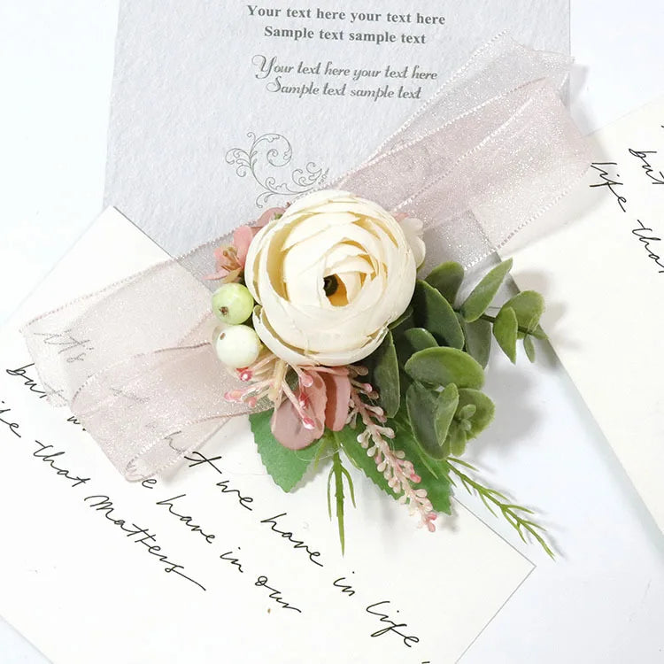 Wedding Boutonniere & Corsage | Silk Flower Pin for Groom, Groomsmen & Guests