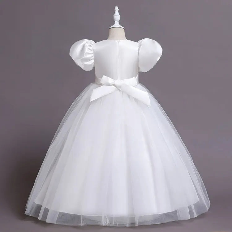 Robes de Demoiselle d'honneur pour Mariages Robes de Soirée Princesse pour Filles Robes d'Enfants à Manches Courtes Robe de Soirée Mariage 3-12 Ans