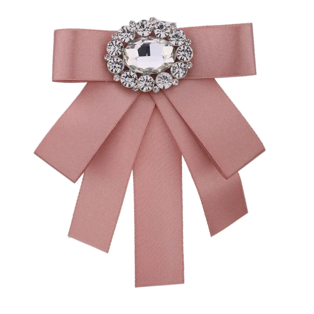 i-Remiel Nouveaux nœuds papillon broche strass tissu Art épingles et broches dames broches décoration de col chemisier marié bijoux insigne