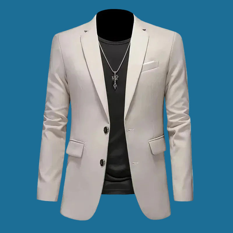 High Quality Solid Color Two Buttons Suits Jacket 2025 New Men Slim Fit Casual Fashion Business Wedding Groom Tuxedo Coat Tops