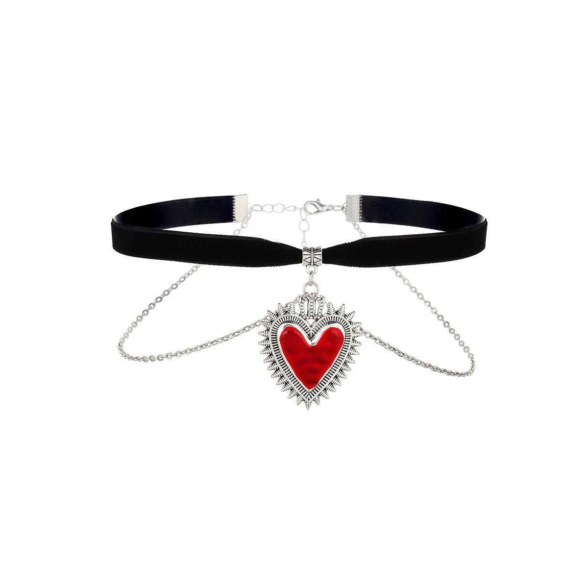 Collier ras-du-cou « rose épanouie en dentelle gothique » — style Lolita
