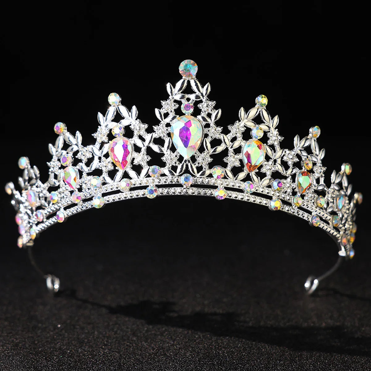 Couronne de Luxe Vintage en Cristal Accessoires de Cheveux de Mariée Style Palais Bandeaux de Fête pour Noël Nouvel An Banquet Soirées