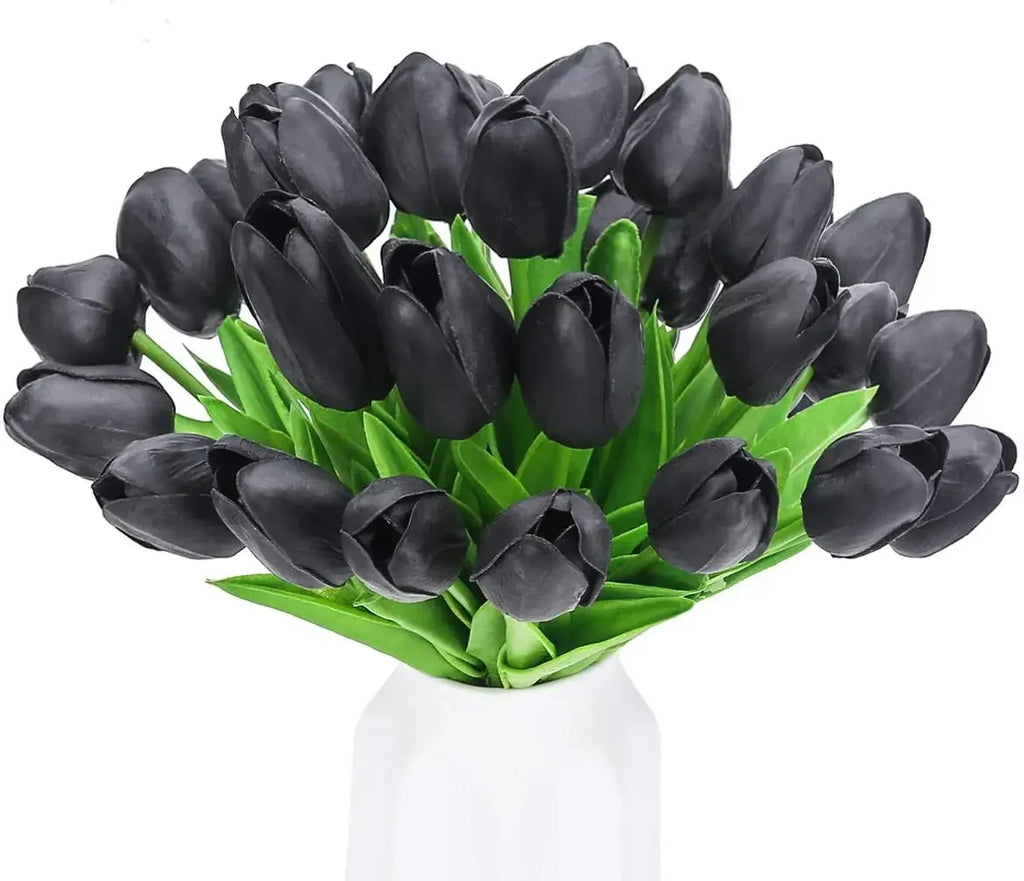 Tulipes noires artificielles "effet naturel" pour décoration de mariage (Lot de 20)