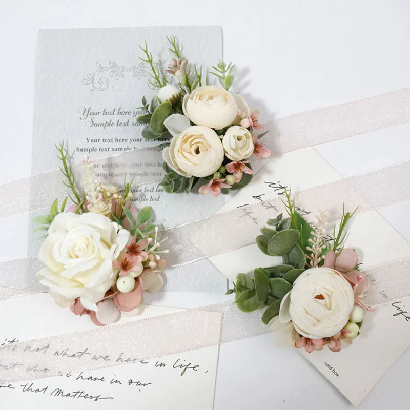 Wedding Boutonniere & Corsage | Silk Flower Pin for Groom, Groomsmen & Guests