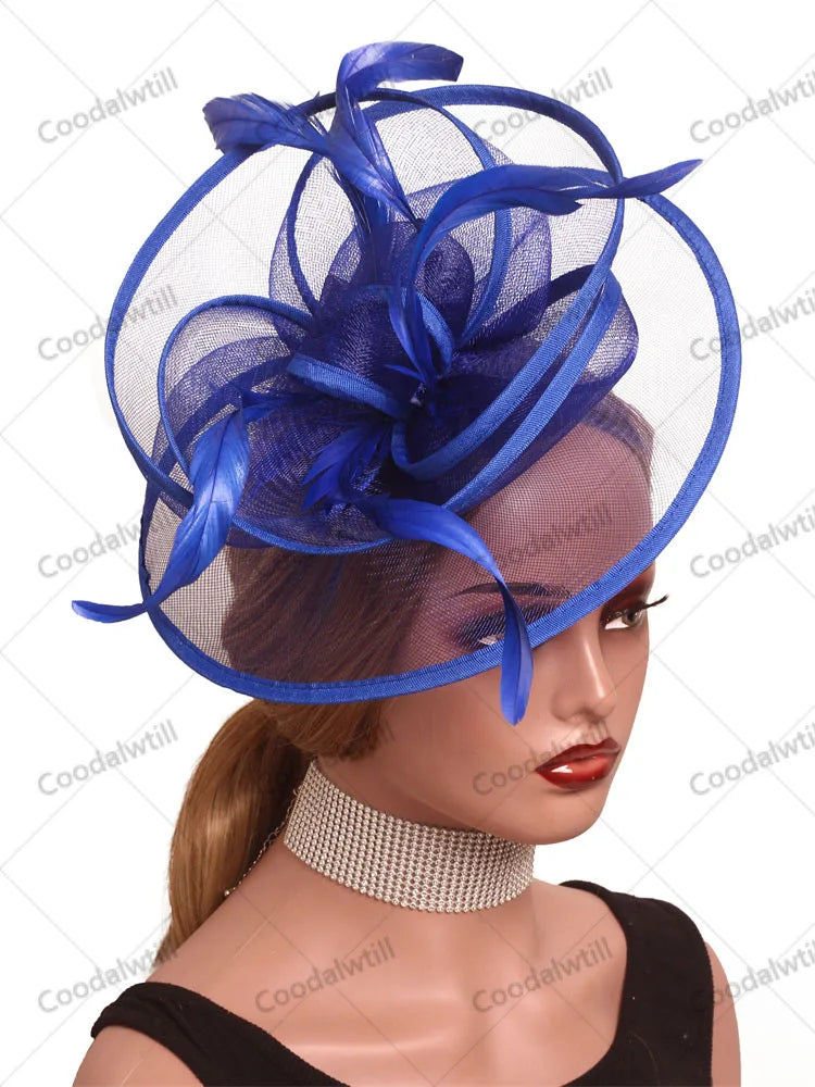 Accessoires de Cheveux de Mariée Voiles en Plumes Chapeaux Fascinators Chapeaux de Cocktail Coiffes Dames Course Occasion Chapeau de Fascinator Bandeau
