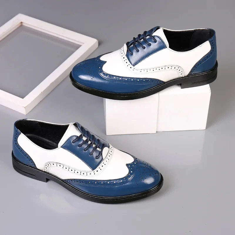 Chaussures habillées multicolores pour hommes Chaussures en cuir rétro pour hommes Chaussures d'affaires baroques pour hommes Chaussures décontractées Oxford pour hommes Erkek Ayakkabı