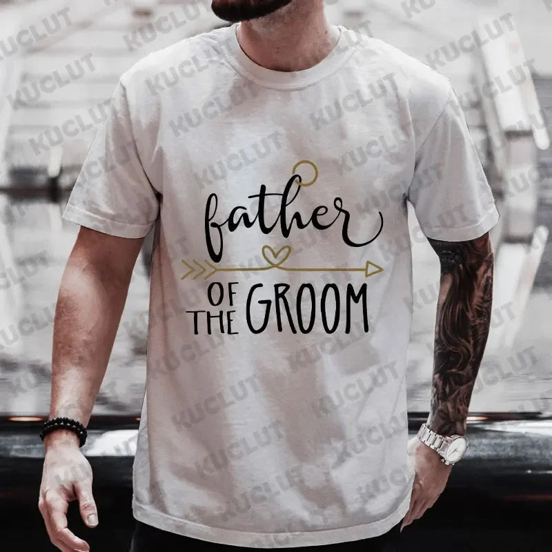 T-shirt « Team Groom » pour le père de la mariée, la mère du marié, pour les enterrements de vie de célibataire, t-shirts pour garçons d'honneur, hauts Y2K assortis pour toute la famille