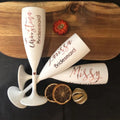 Personalized Birth Flower Champagne Flutes | Mr & Mrs Wedding Gift