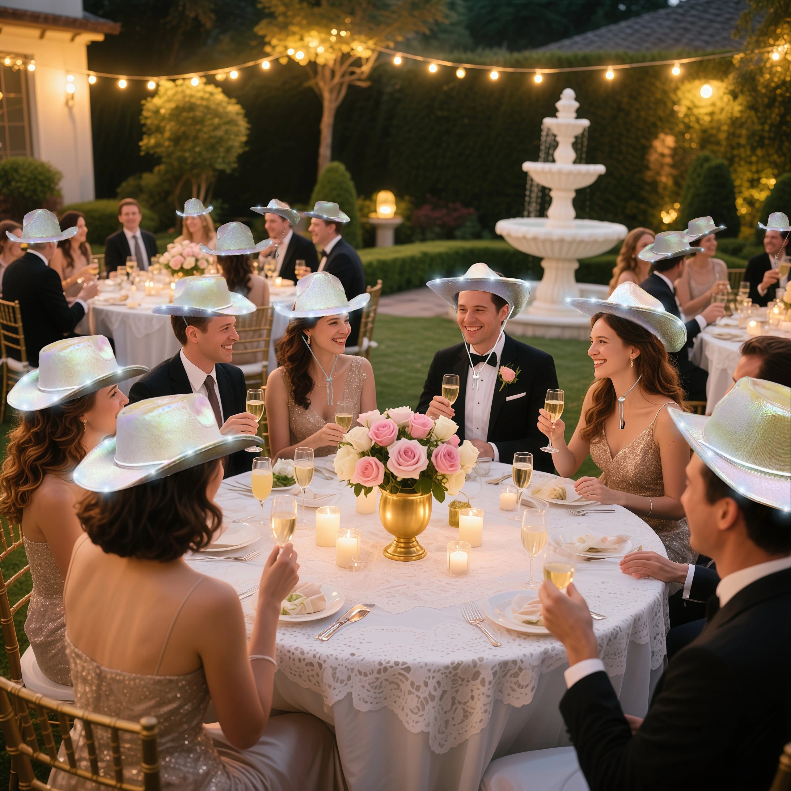 6/8/12PACK Light Up Cowboy Hats LED Wedding Hats Neon Sparkly Hats Gift for Bridal Wedding Shower Dance Bachelor Party Prom