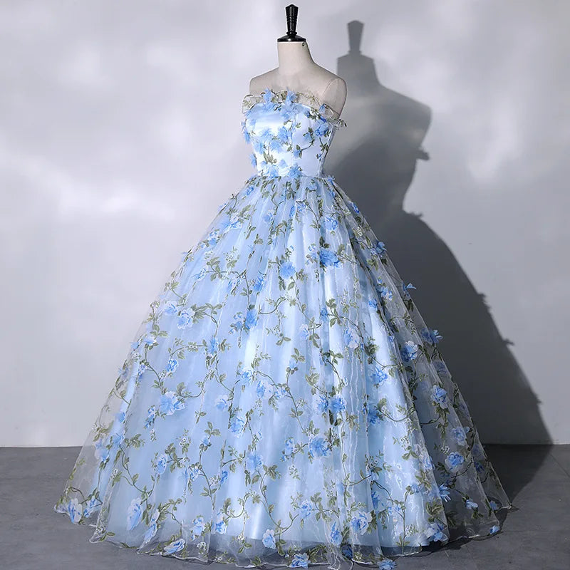 Robe de mariée princesse fleurie, style français et poids léger