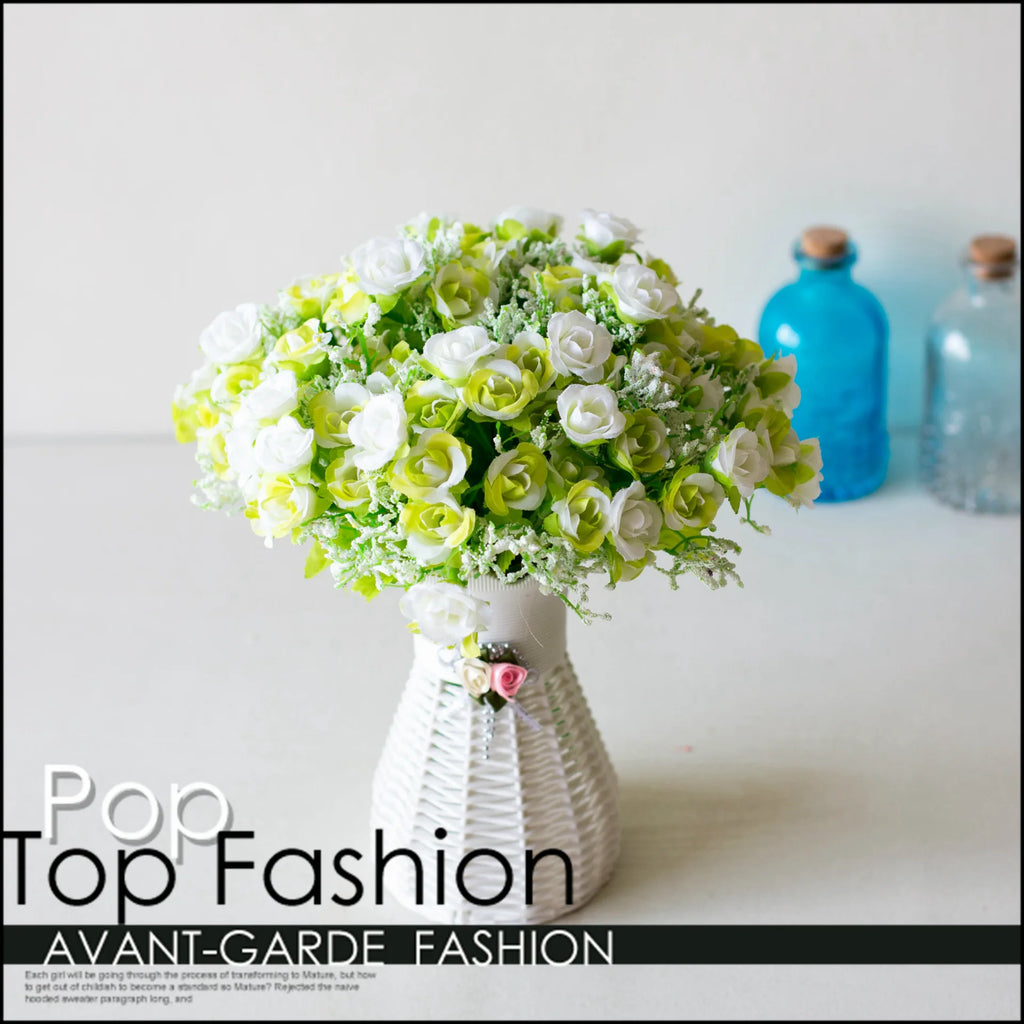 Bouquet de roses artificielles diamant – 21 fleurs, 7 tiges