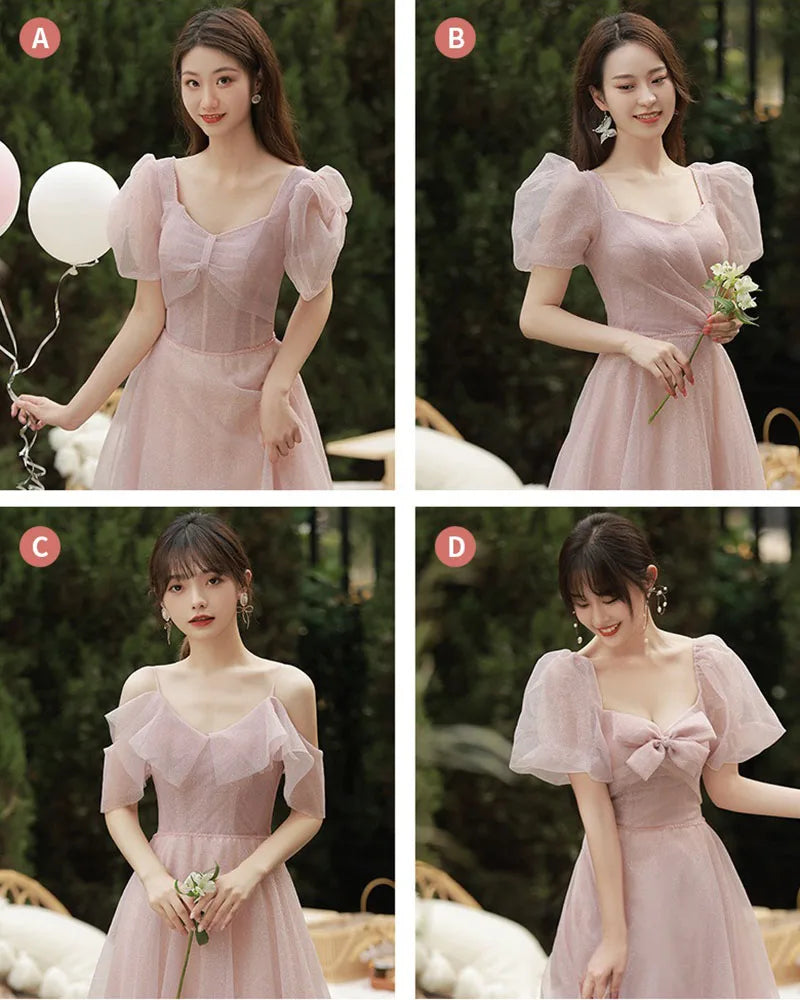 Robe de demoiselle d'honneur féerique printemps-été 2026 pour sœurs minces, robe de soirée de mariage élégante