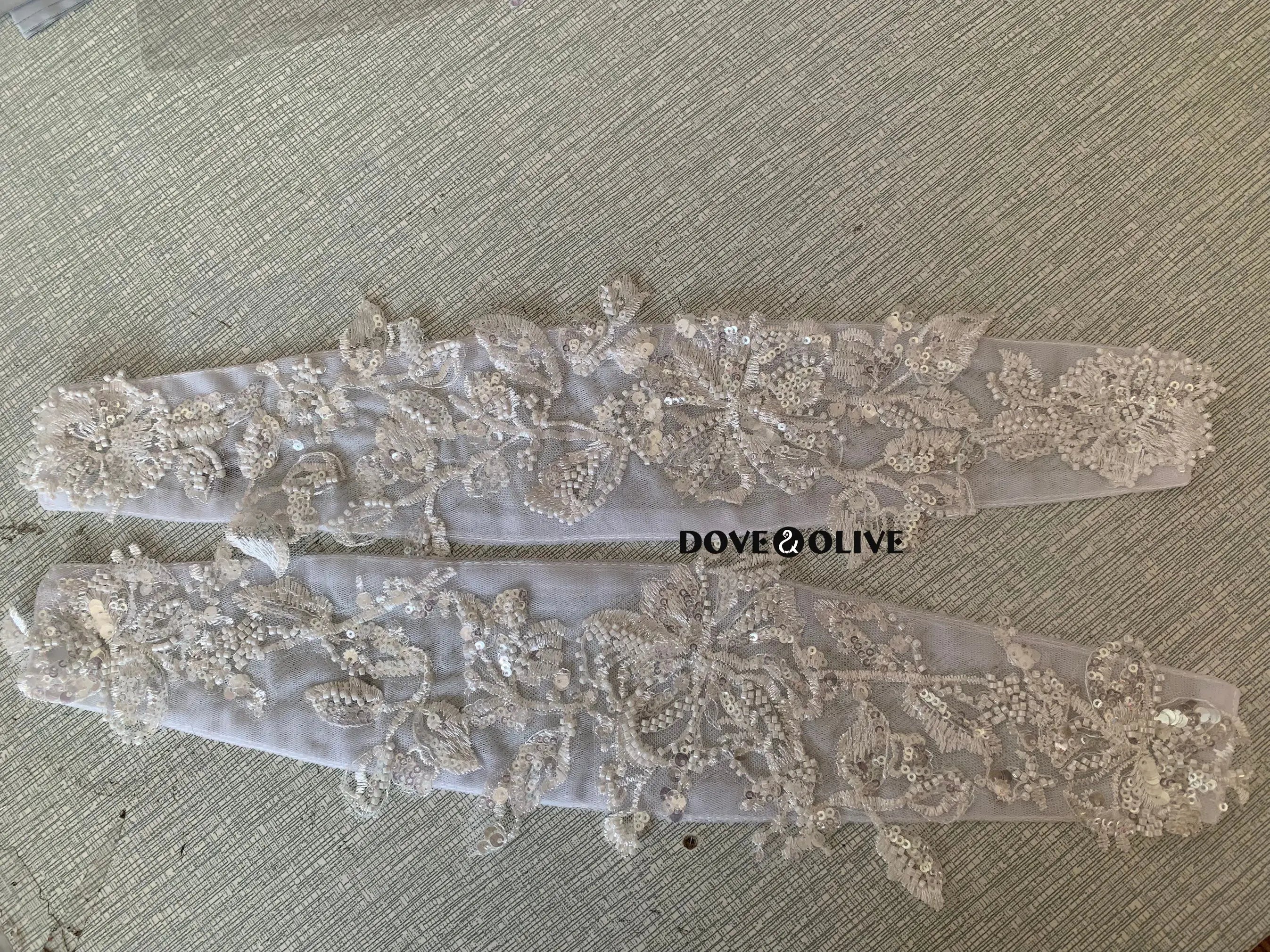 Exquisite Detachable Handcrafted Beaded Cap Sleeve Lace Straps for Wedding Dresses Bridal Accessories