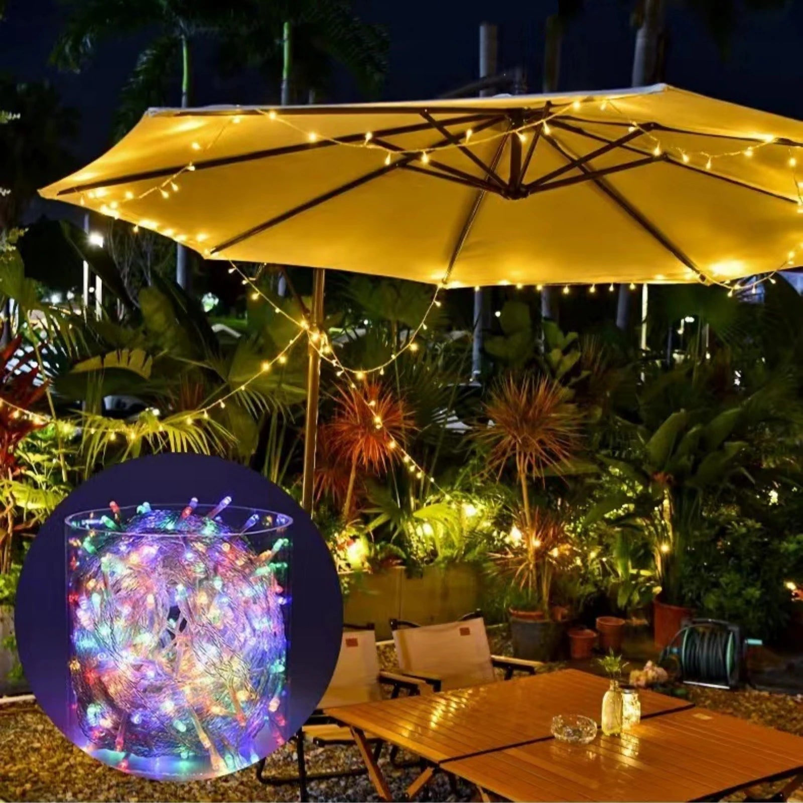 24V 100/800LED String Lights 8 Modes Waterproof Blue White Warm RGB LED Fairy Lights Courtyard Christmas Party Wedding Decor