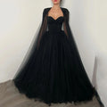 Robe de mariée gothique de haute qualité avec perles, cape amovible, bustier cœur, perles personnalisées, traîne, tulle, robe de mariée noire