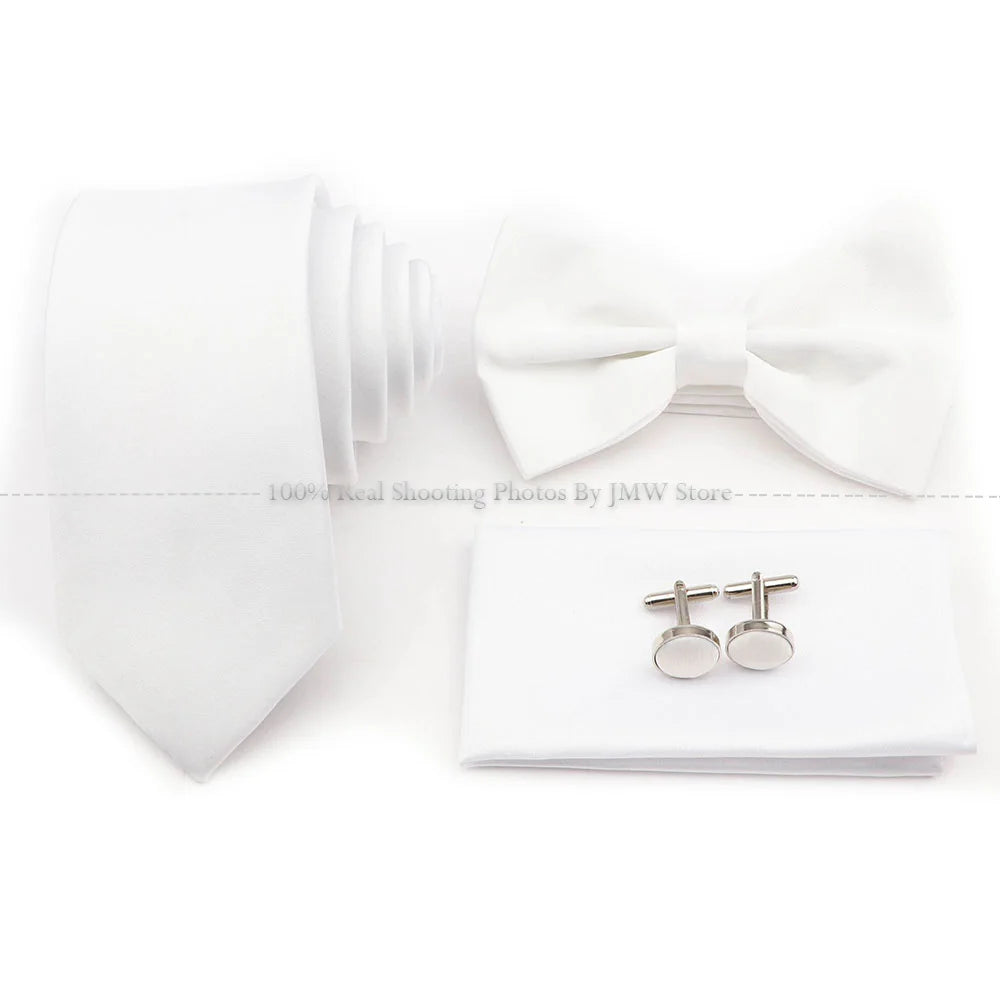 Ensemble cravate et nœud papillon violet bleu sauge vert en polyester, boutons de manchette et broche pour costume de marié, cravate de mariage, accessoire de chemise
