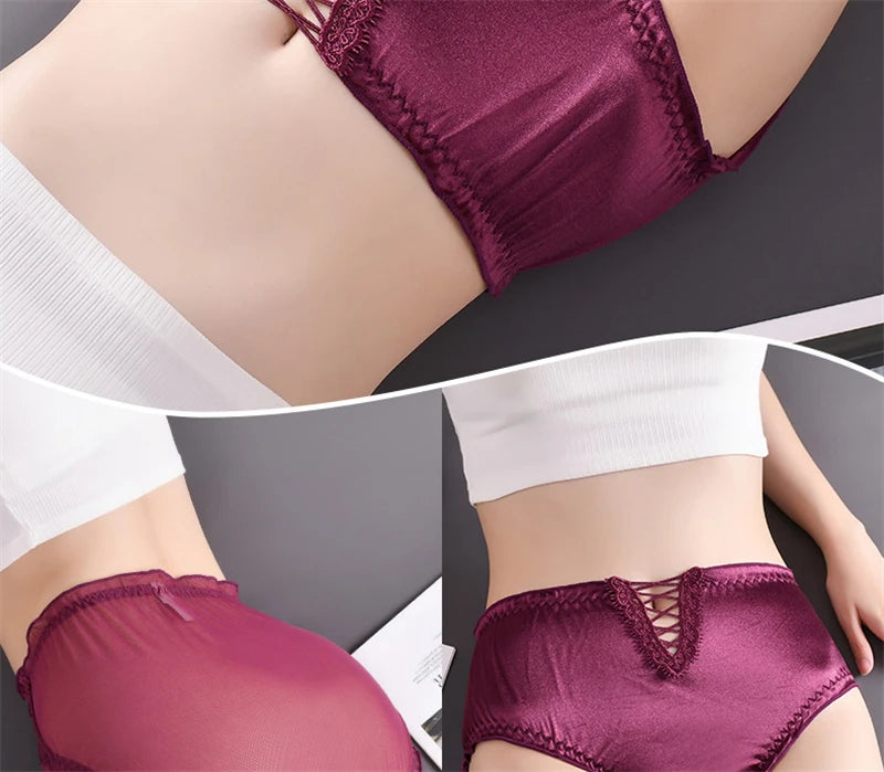Ropa interior para mujeres sexy panties women lace oversized lenceria hollow breathable lingerie cotton crotch underwear women