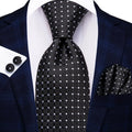 Silk Necktie Gift Set | Groom & Groomsmen Wedding Tie with Pocket Square & Cufflinks
