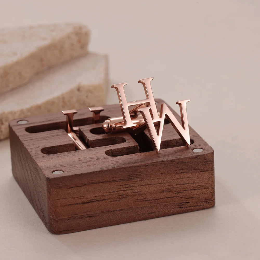 Personalized Initial Cufflinks for Men | Custom Monogram Groom & Wedding Gift