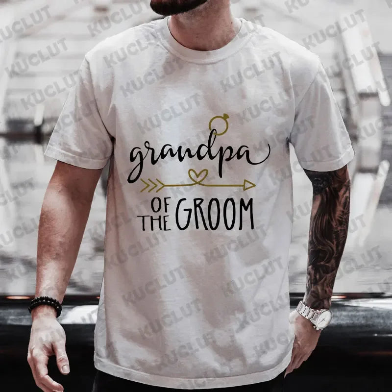 T-shirt « Team Groom » pour le père de la mariée, la mère du marié, pour les enterrements de vie de célibataire, t-shirts pour garçons d'honneur, hauts Y2K assortis pour toute la famille