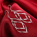 Boucles d'oreilles pendantes élégantes - Bijoux de mariée en argent sterling 925
