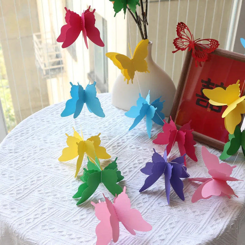 3M Serpentins 3D Papillon Graduel Forme Papier Chaîne Fleur Fête D'anniversaire Décoration Fête De Mariage Décoration Approvisionnement