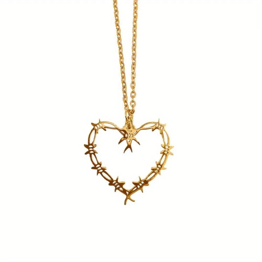 Gothic Thorn Love Pendant Necklace — Men's & Unisex