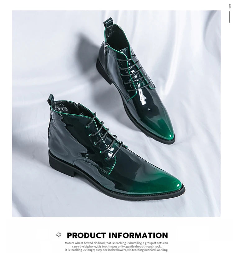 Bottes de luxe pour homme à paillettes, tendance, violettes, montantes, chaussures de mariage pour homme, bouts pointus, fermetures éclair, chaussures de ville pour homme, grande taille 47