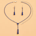 Parure collier et boucles d'oreilles de mariée Goutte de cristal scintillant