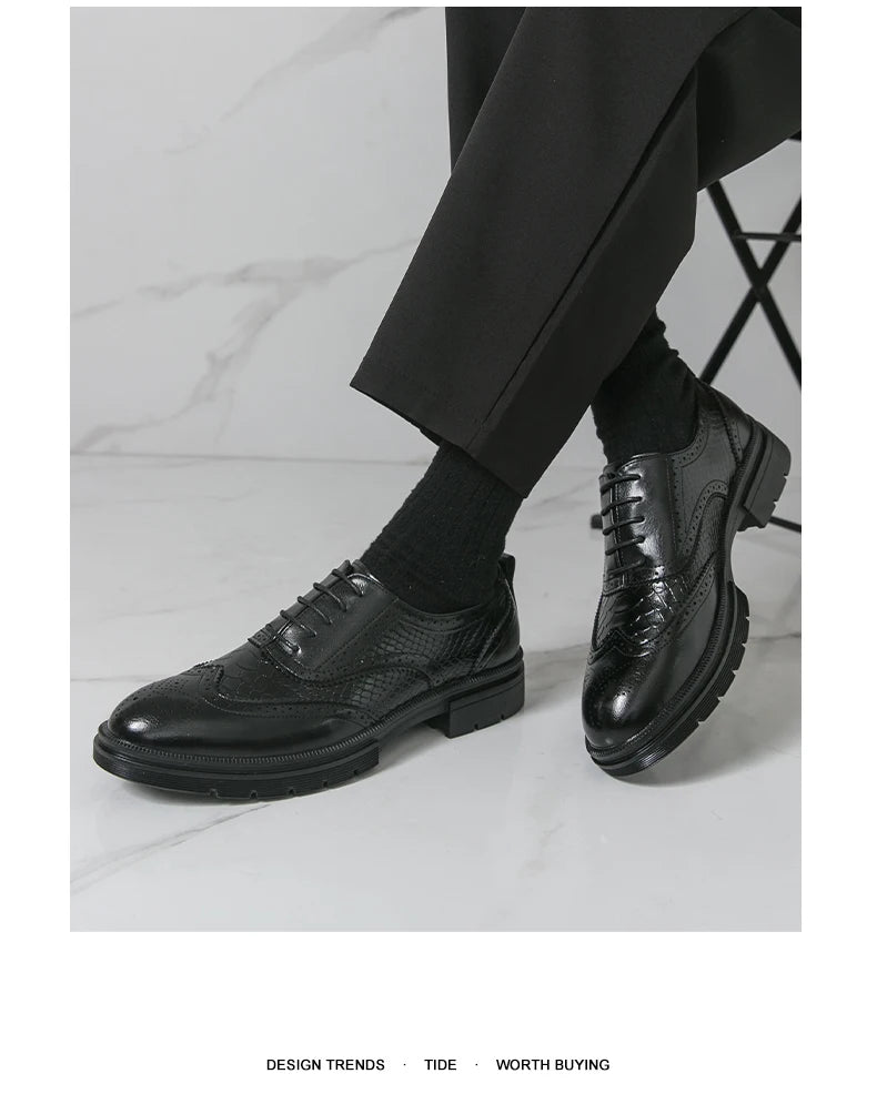 Chaussures classiques de mariage en cuir pour hommes Richelieu Chaussures habillées d'affaires de haute qualité pour hommes Chaussures de bureau pour homme pour fête, événements sociaux ou occasions formelles