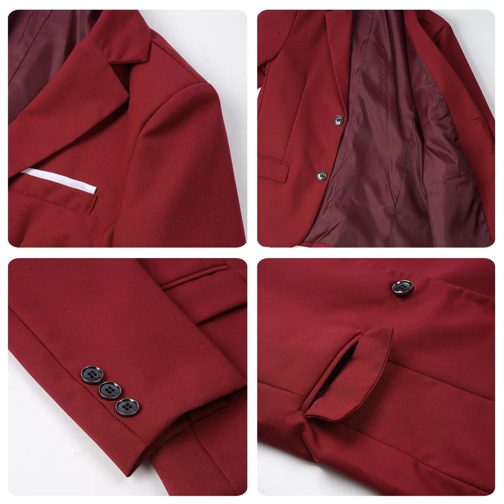 Costume Enfant Garçon Tenue de Mariage Formelle Ensemble Enfant Gentleman Porteur d'Alliances Vêtements de Performance Gilet de Smoking + Pantalon + Blazer 3 PIÈCES