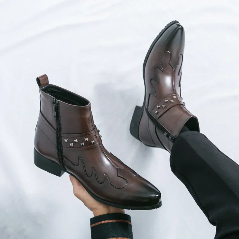 Nouvelle Collection Bottines Homme Chelsea Cuir Décontractées Mode Confortables Bottes Montantes Chaussures de Marche Baskets