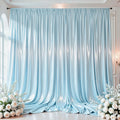 Satin Backdrop Christmas Curtains Wrinkle Free Silky Fabric Background Drapes for Baby Shower Birthday Party Prom Wedding Decor