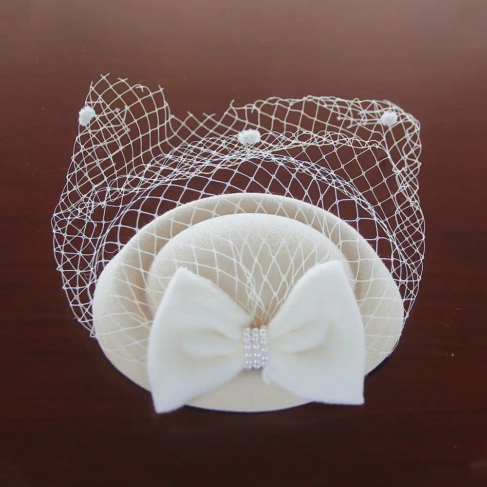 Accessoires Cheveux Serre-têtes Fascinateurs Chapeaux de Mariage Élégants Nœud Feutre Bandeau Pince à Cheveux Fascinateur Chapeau Haut de Forme Mariée