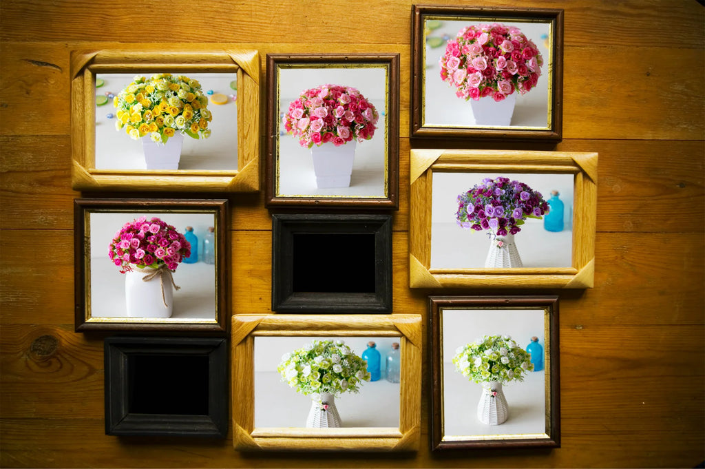 Bouquet de roses artificielles diamant – 21 fleurs, 7 tiges