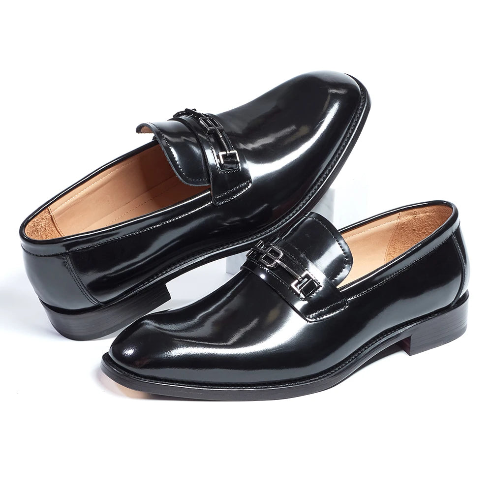 chaussures de ville pour homme en cuir verni, style mocassins marron à bout pointu, idéales pour un mariage, chaussures de marque, mocassins d'été tendance, chaussures à la mode