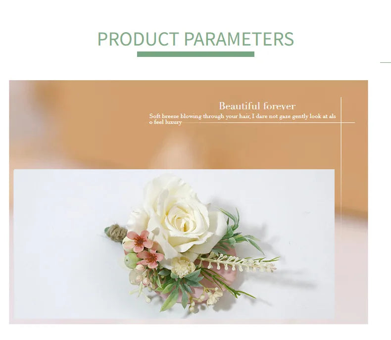 Wedding Boutonniere & Corsage | Silk Flower Pin for Groom, Groomsmen & Guests