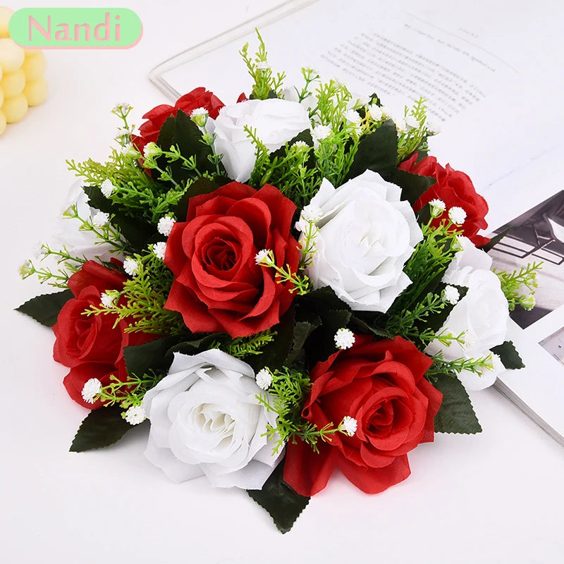 Boule de fleurs en soie pour centres de table de mariage et d'événements