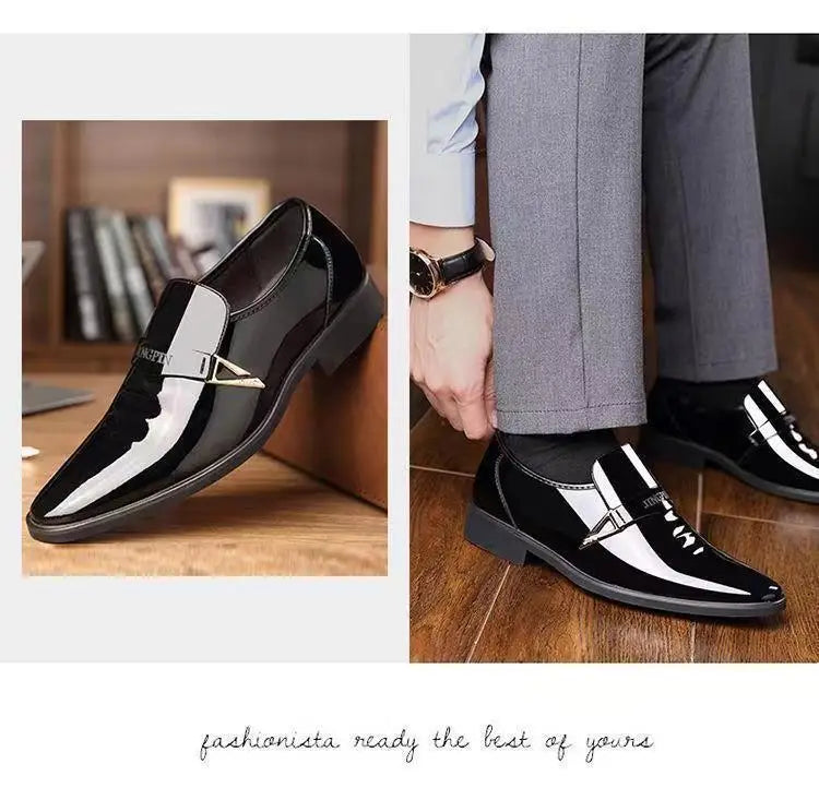 Men's Brown Hollow-Out Dress Shoes | Height-Boosting | Groom & Wedding