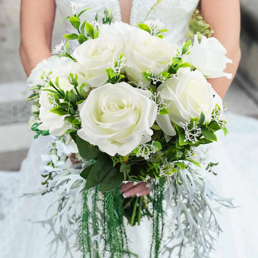 Bouquet de Mariée en Soie Rose Fleur Artificielle — Prêt à Offrir et à Bricoler