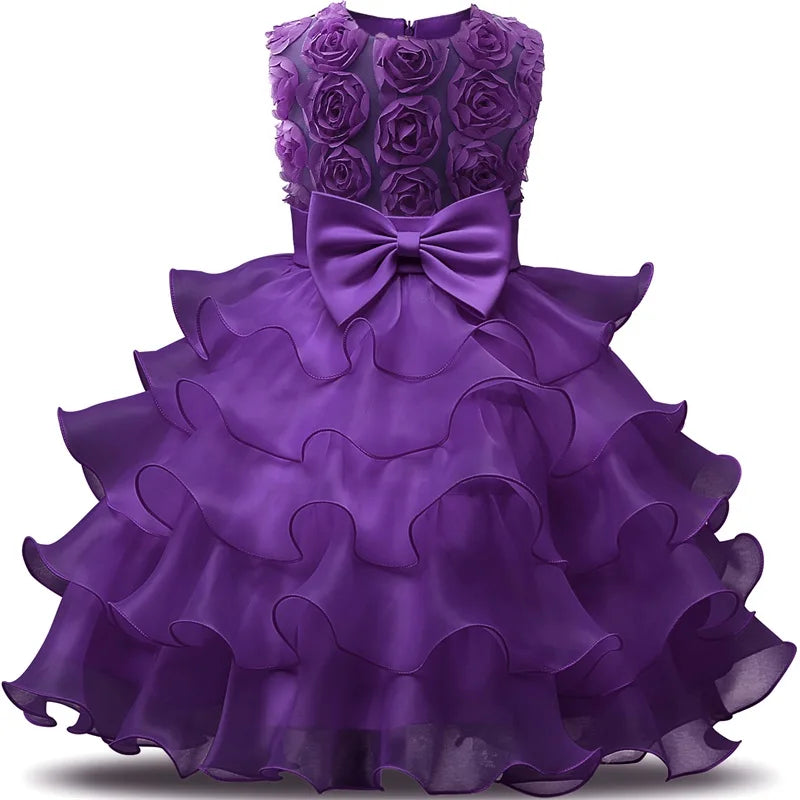 Robe de demoiselle d'honneur pour mariage, pour bébé fille de 2 à 8 ans, tenues d'anniversaire, robes de première communion pour enfants, tenues de fête pour petites filles