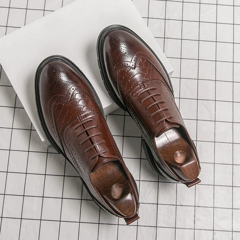 Chaussures classiques de mariage en cuir pour hommes Richelieu Chaussures habillées d'affaires de haute qualité pour hommes Chaussures de bureau pour homme pour fête, événements sociaux ou occasions formelles