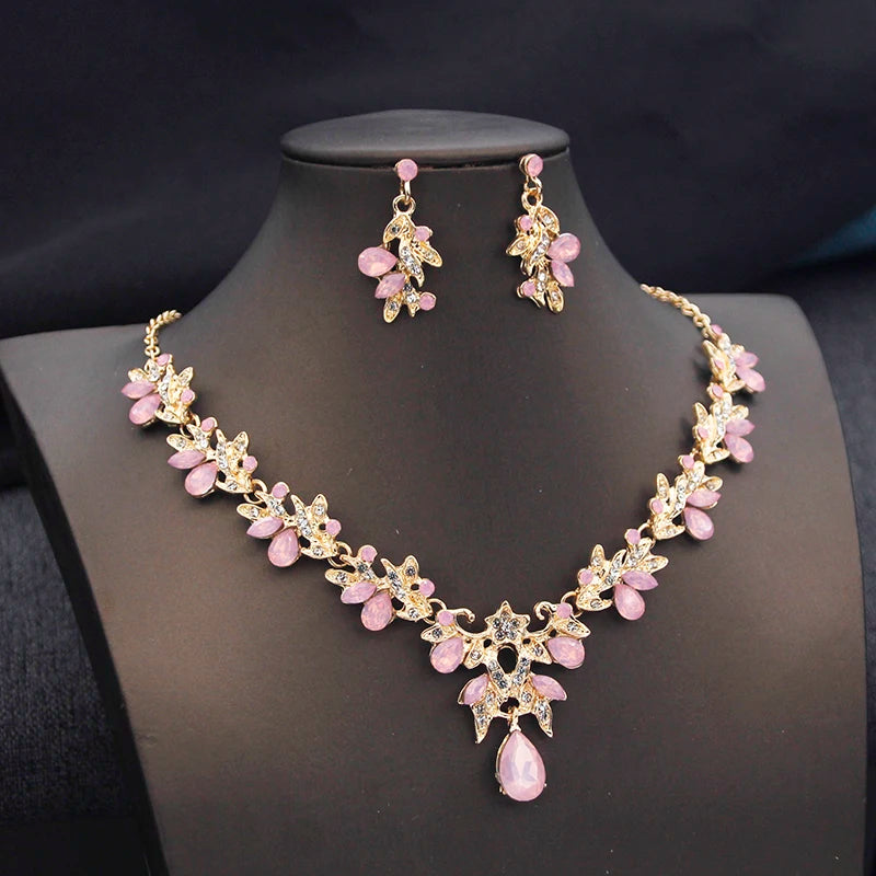 Princess Crown Bridal Jewelry Set — Necklace, Earrings & Crown