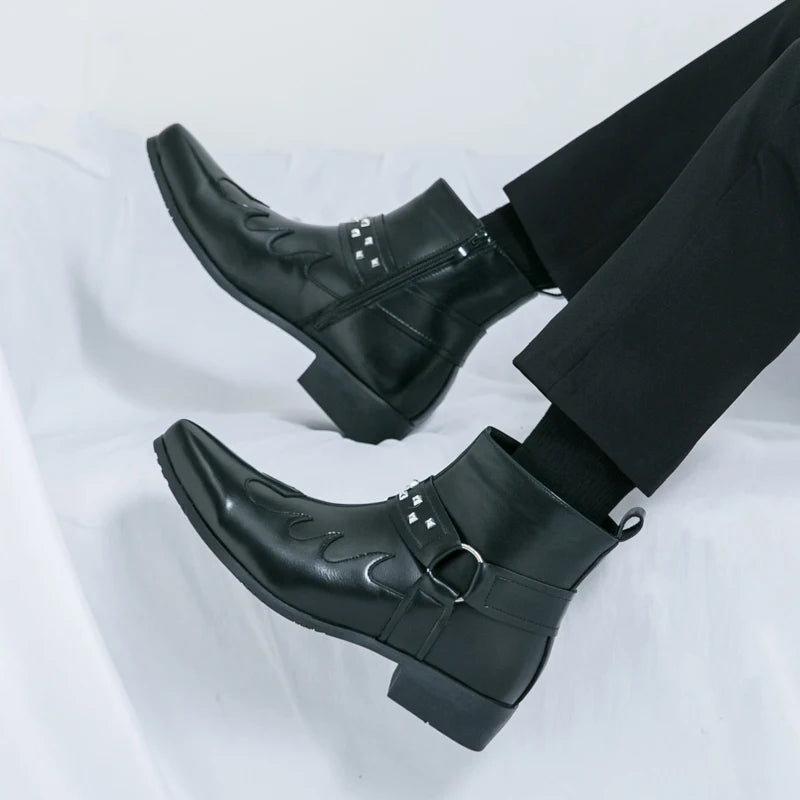 Nouvelle Collection Bottines Homme Chelsea Cuir Décontractées Mode Confortables Bottes Montantes Chaussures de Marche Baskets
