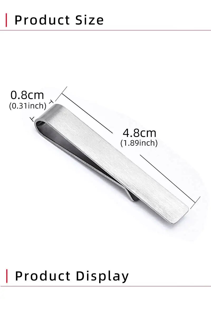 Men's Brushed Stainless Steel Tie Clip – Groom, Best Man & Groomsman Wedding Gift