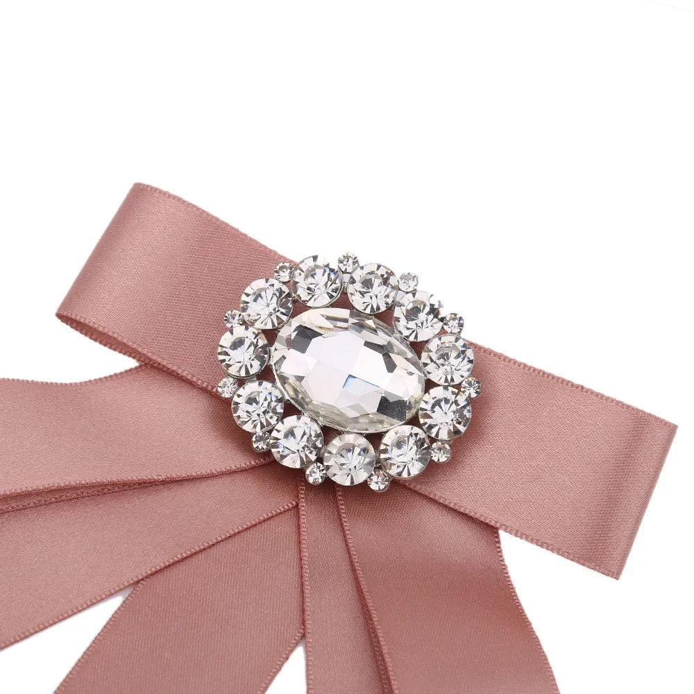 i-Remiel Nouveaux nœuds papillon broche strass tissu Art épingles et broches dames broches décoration de col chemisier marié bijoux insigne